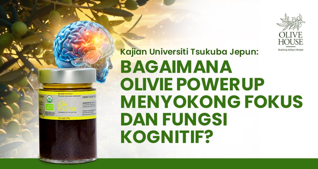 Kajian klinikal Universiti Tsukuba Jepun mengenai OLIVIE PowerUp yang berpotensi menyokong fungsi kognitif seperti fokus, tumpuan, kelajuan pemprosesan otak dan masa tindak balas.
